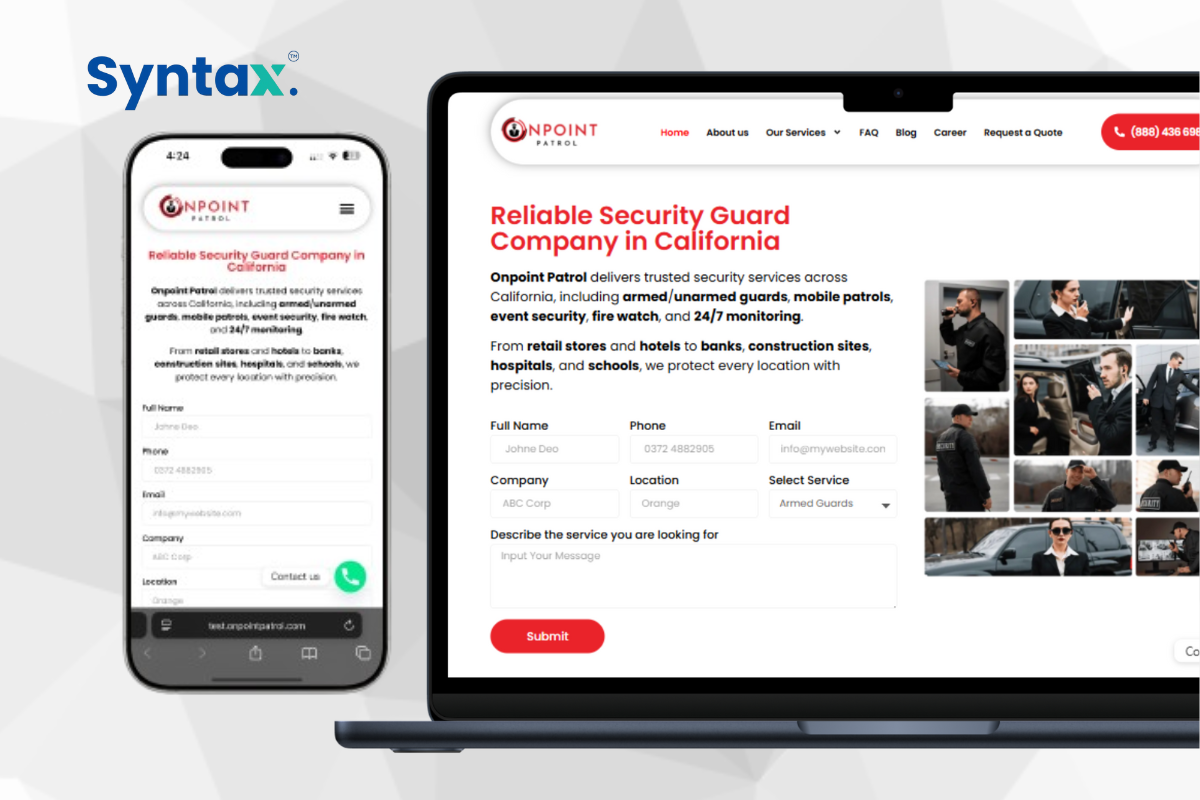 OnPoint Patrol – Security Service Booking & Management Platform
